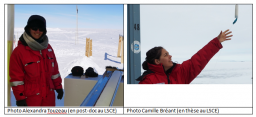 Camille Bréant et Alexandra Touzeau, deux jeunes femmes du LSCE reviennent d'une mission de plus de 2 mois en Antarctique.