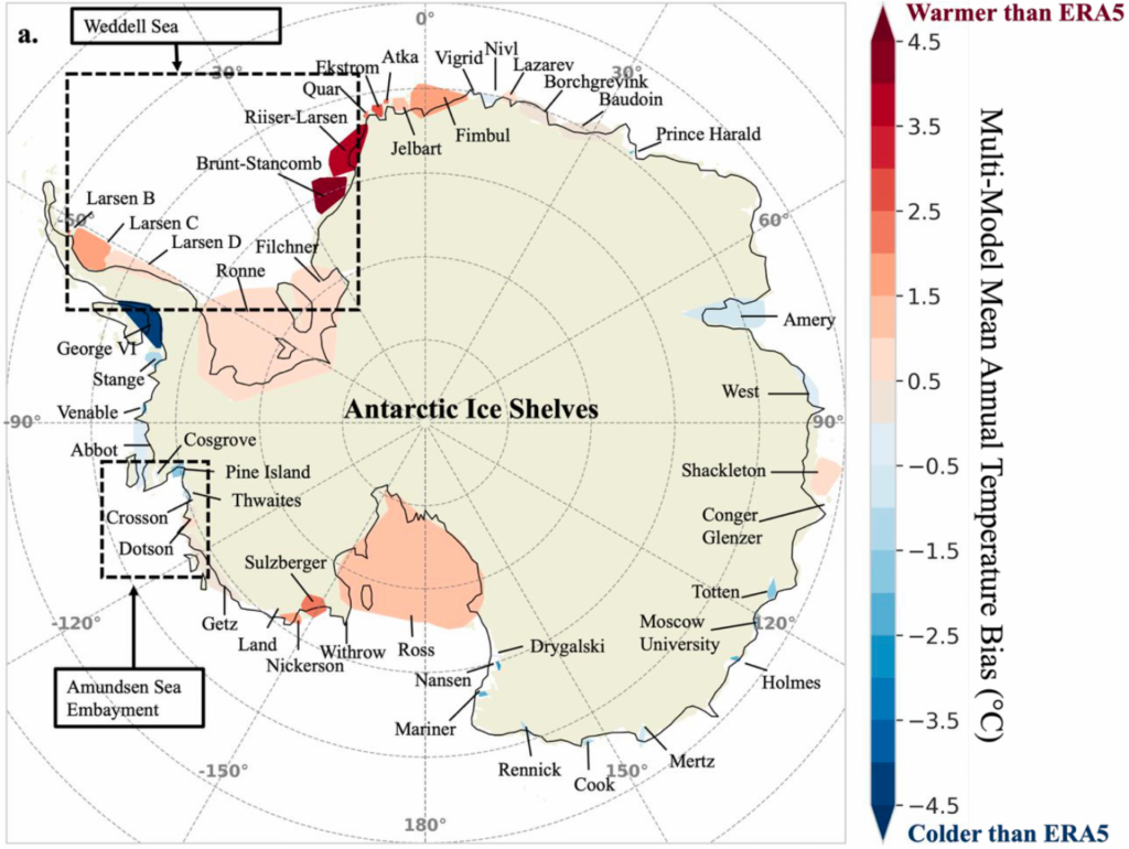 Évaluation des projections de la température de l’air au-dessus des plates-formes de glace antarctiques par les modèles CMIP6
