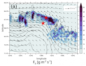 Paramétrisation de complexité intermédiaire de la neige soufflée dans le modèle atmosphérique ICOLMDZ : développement et premières applications en Antarctique