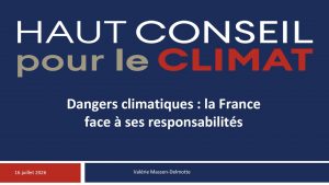Conférence de Valérie Masson-Delmotte sur le dernier rapport du HCC